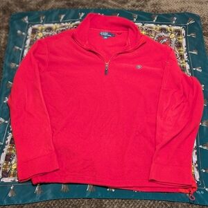Polo by Ralph Lauren Men's Red Quarter Zip Fleece Pullover Size XXL